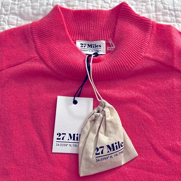 NWT 27 Miles Malibu Glenna 100% Cashmere Sweater in Peony - Picture 3 of 5